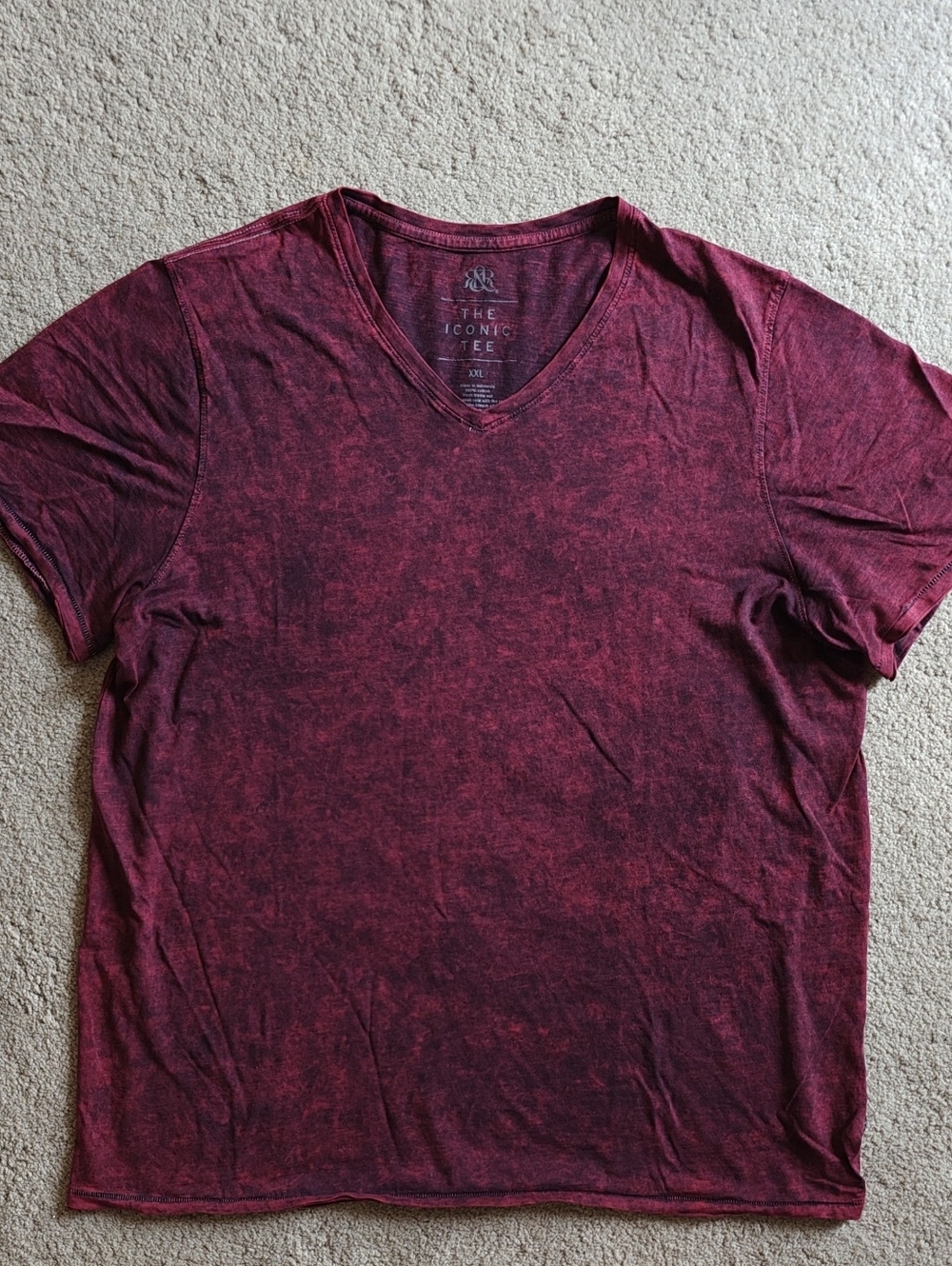 Rock & Republic | Acid Wash Wine V-Neck Tee